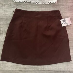 Brown satin skirt